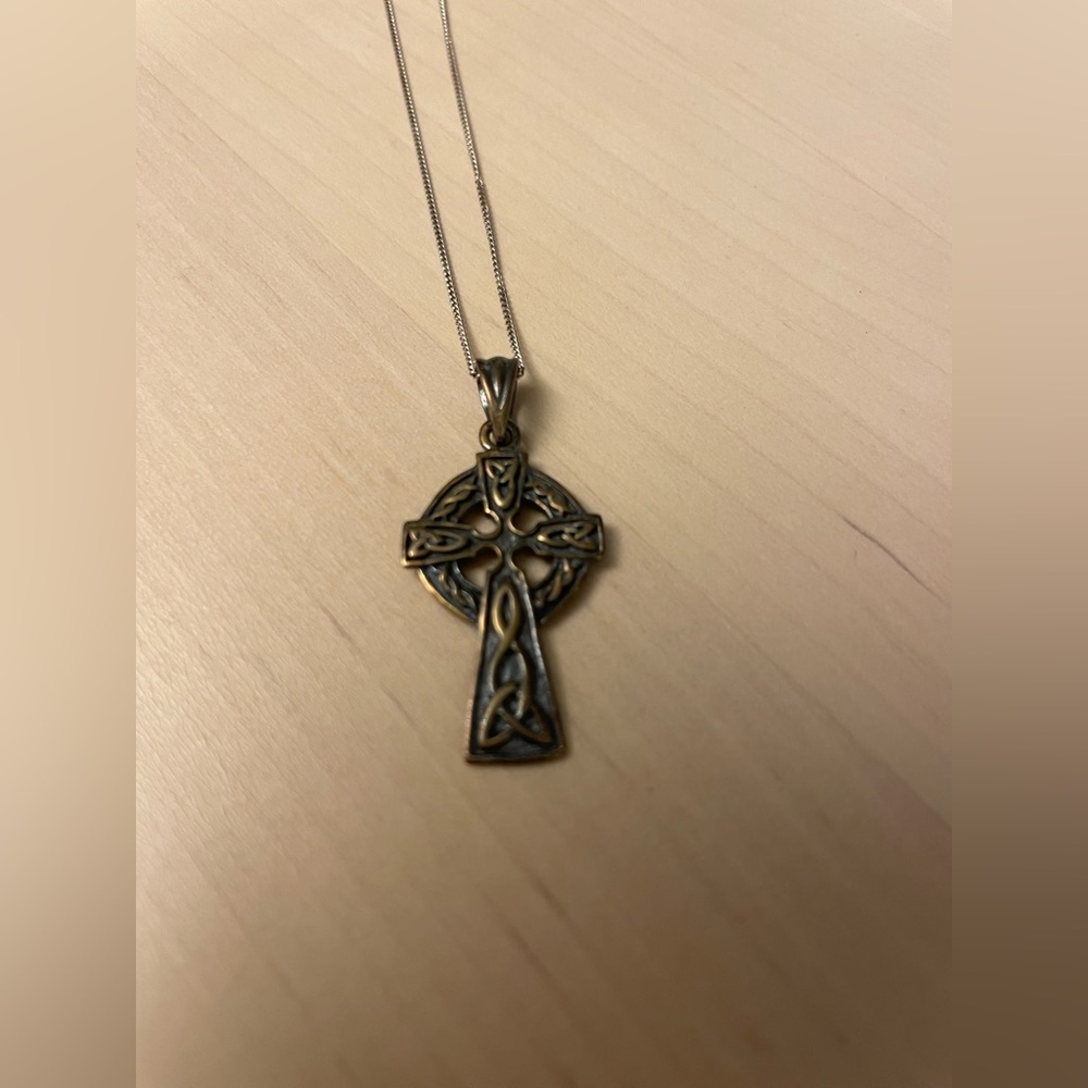 Celtic Cross pendant on sterling silver chain
